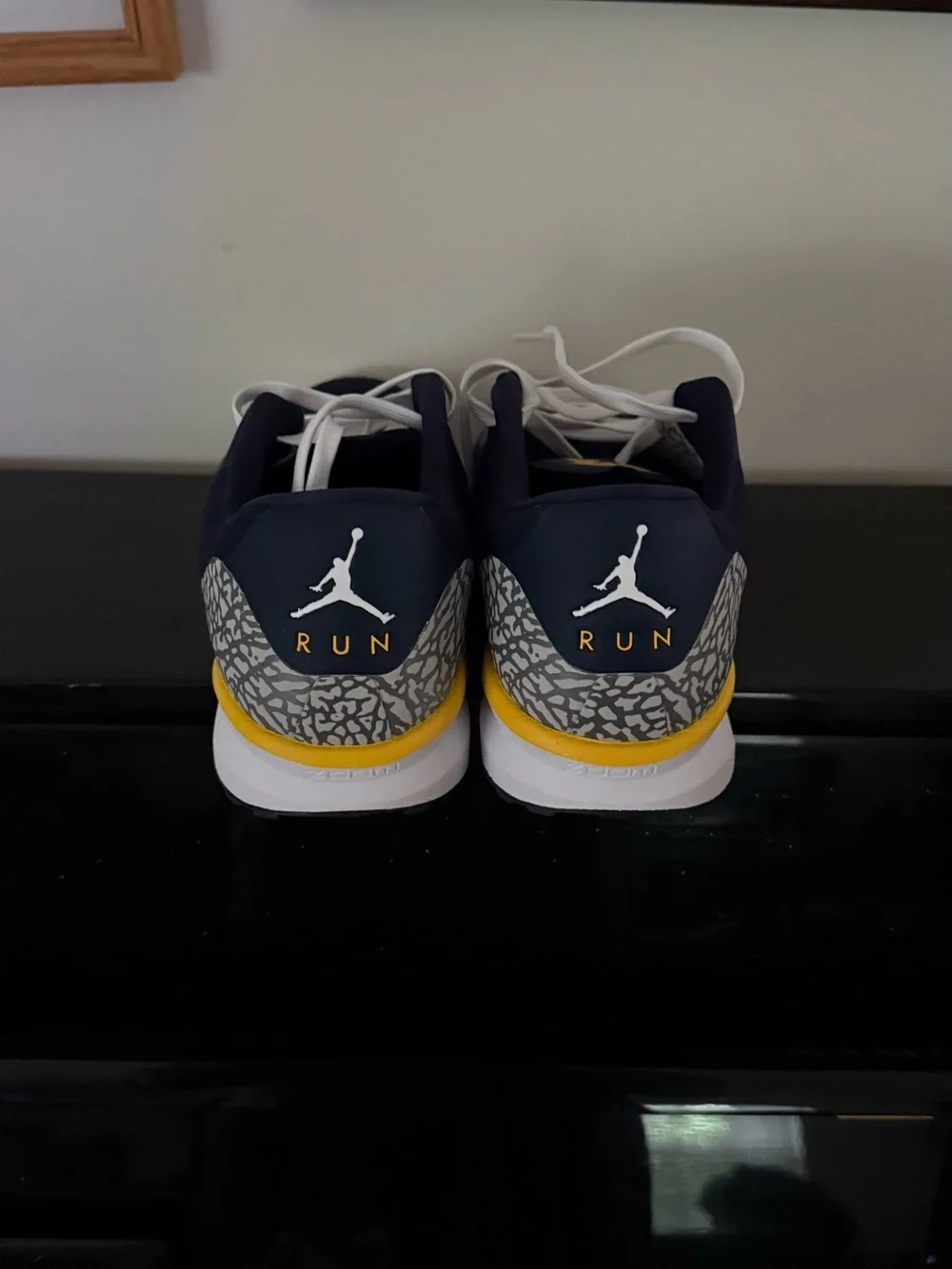 Jordan 88 Racer “University of Michigan” Navy, White & Yellow Casual Sneakers